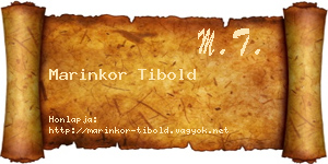 Marinkor Tibold névjegykártya